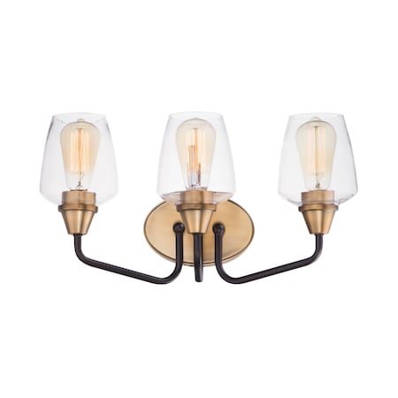 Maxim Lighting Goblet 3-Light 18" Wide Bronze / Antique Brass Vanity Light 26122CLBZAB